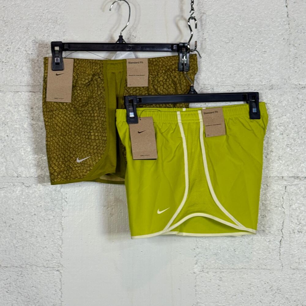Bundle set of 2 Nike girl's Tempo Shorts, built in brief, Green Large $60